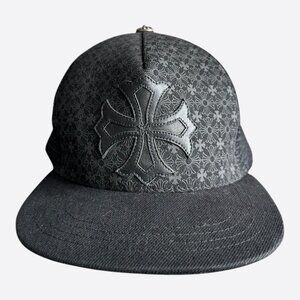 Chrome Hearts Black Cross Patch Jacquard Logo Hat